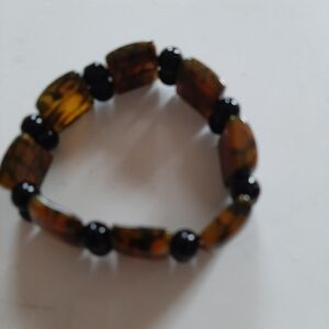 Brown and Black Beaded Bracelet